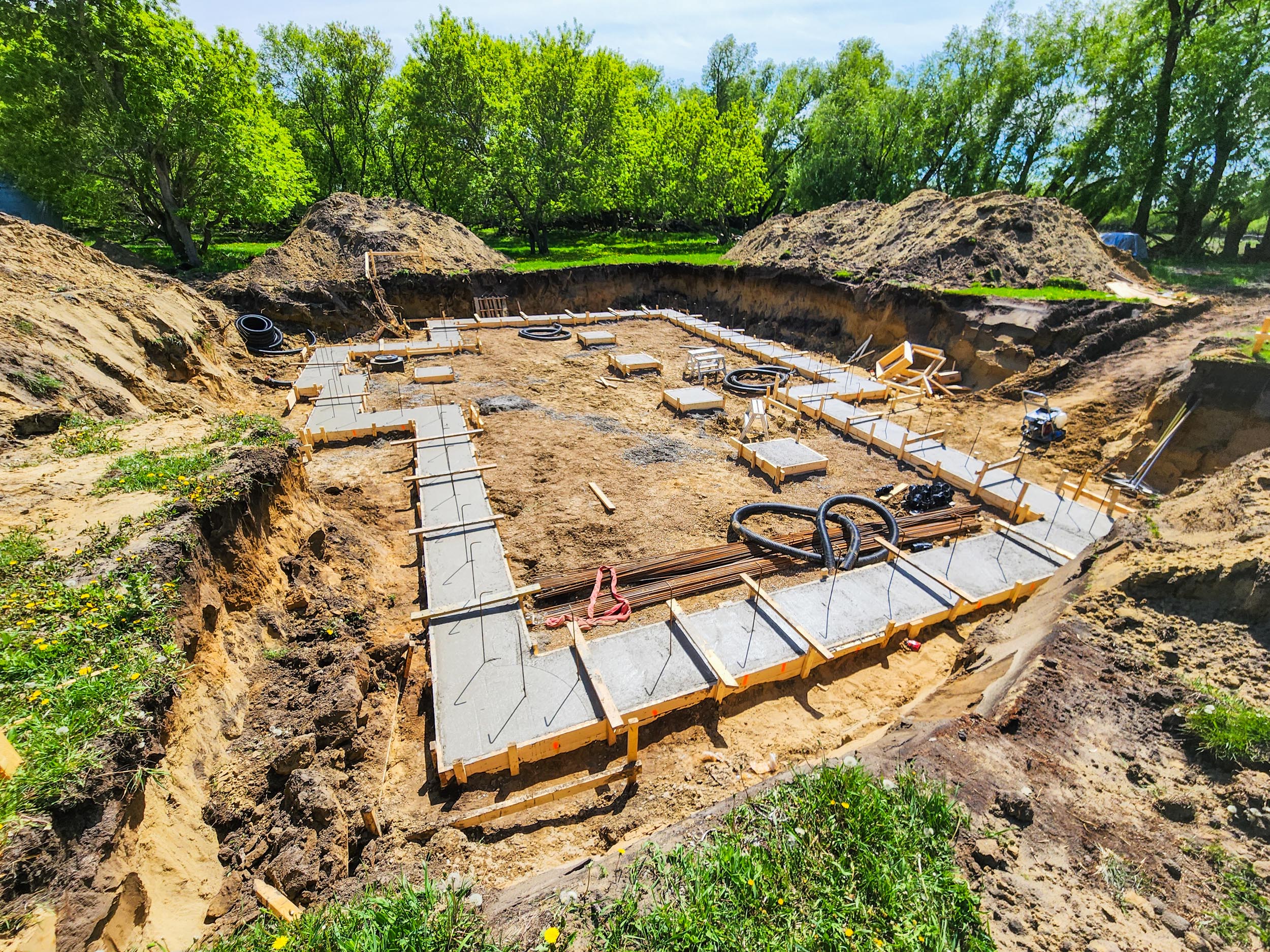 Footing poured and ready for ICF 