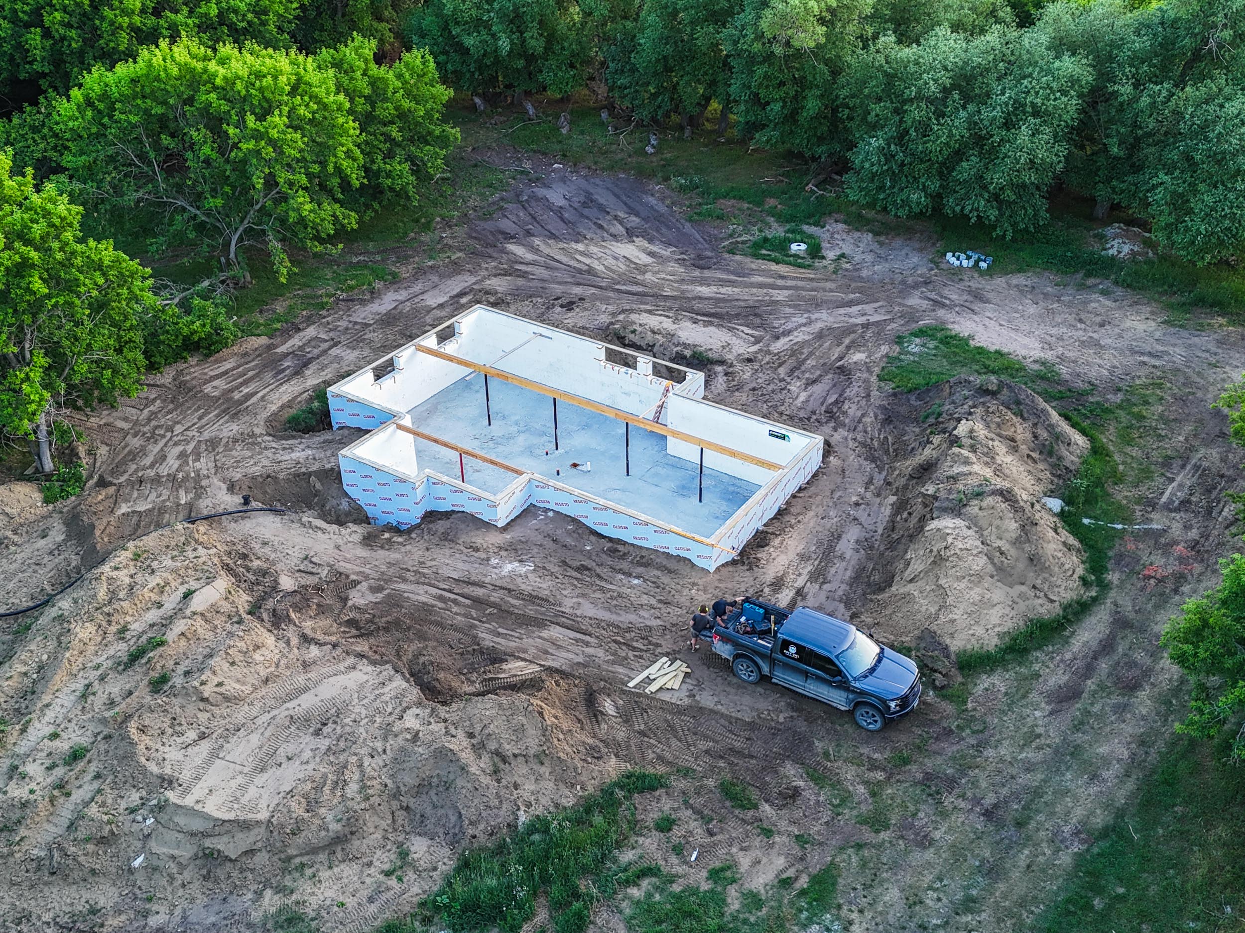 Completed ICF foundation and basement near Altamont, Manitoba