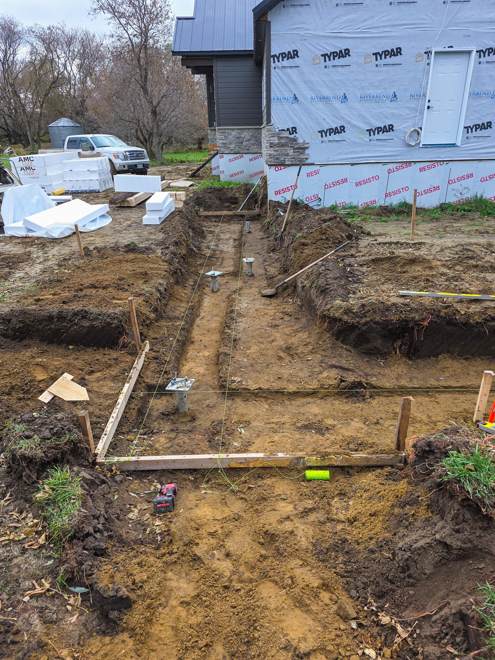 Excavation for an attached garage addition
