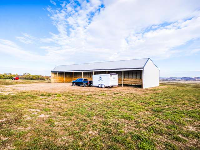 Completed pole shed near St. Léon, Manitoba