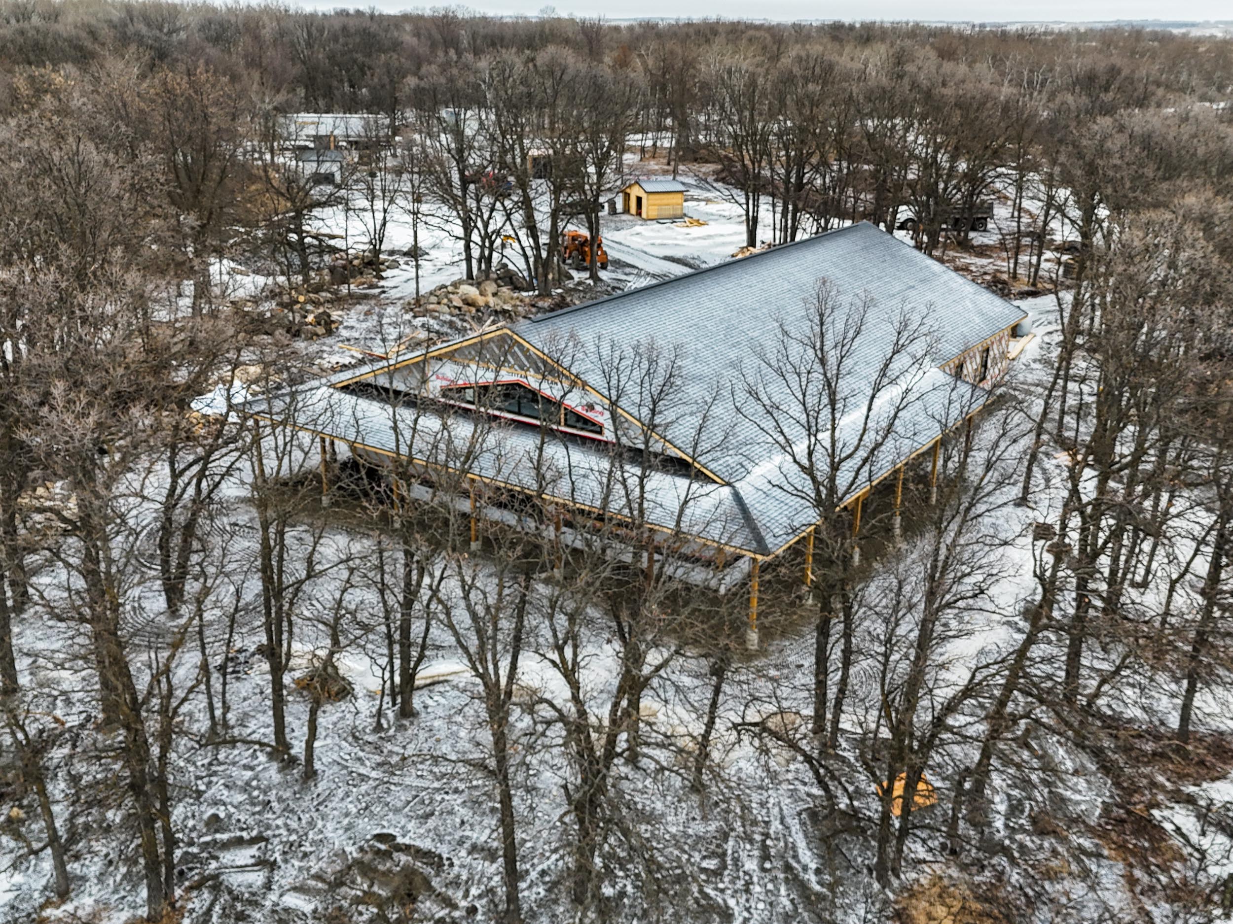 Completed house shell near St. Léon, Manitoba